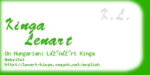 kinga lenart business card